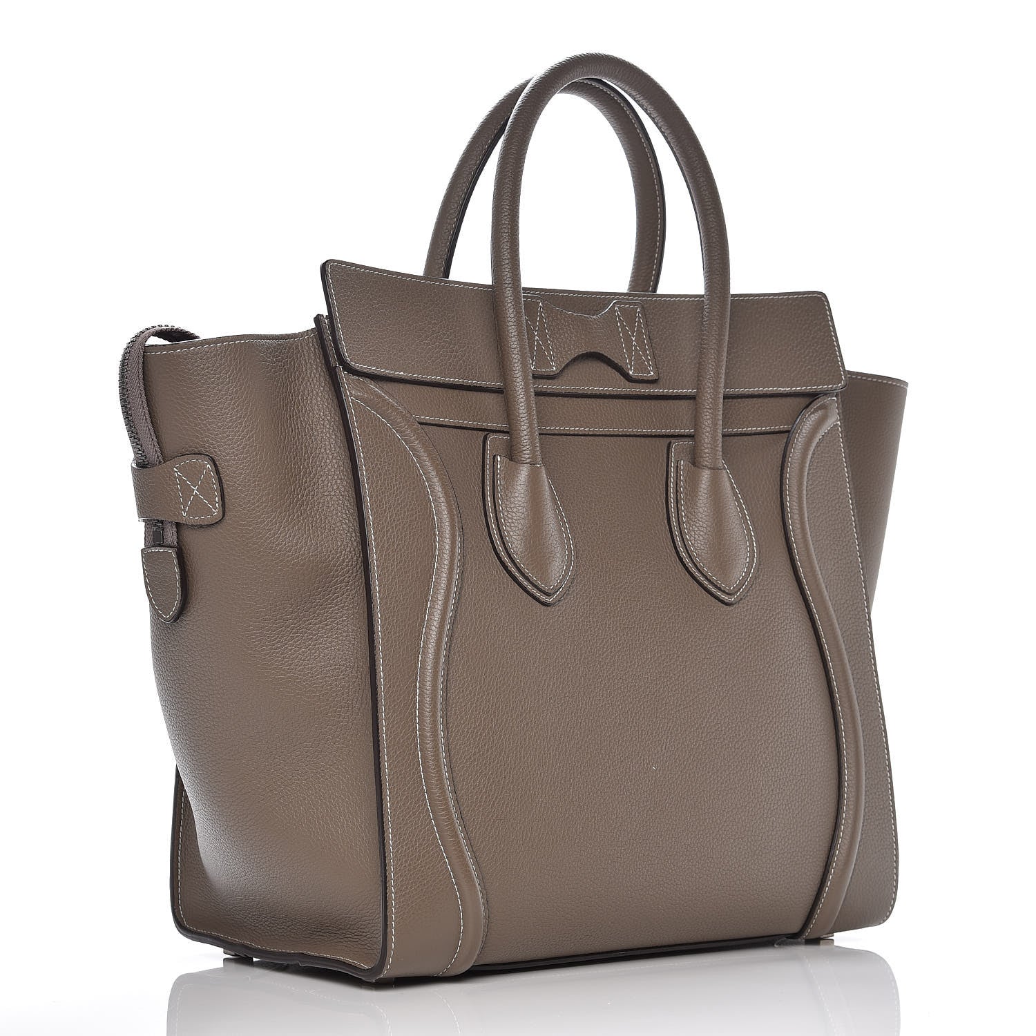 Celine Drummed Calfskin Mini Luggage Souris 3 of 8