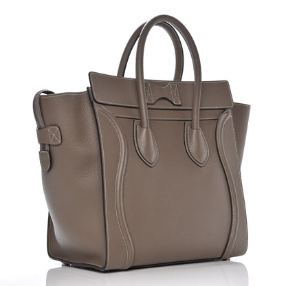 Celine Drummed Calfskin Mini Luggage Souris 3 of 8