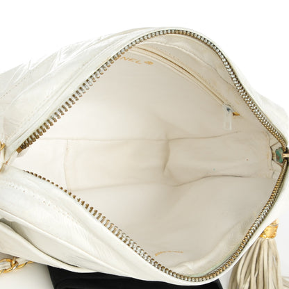 Chanel Lambskin Quilted Tassel Camera Case White 11 of 15