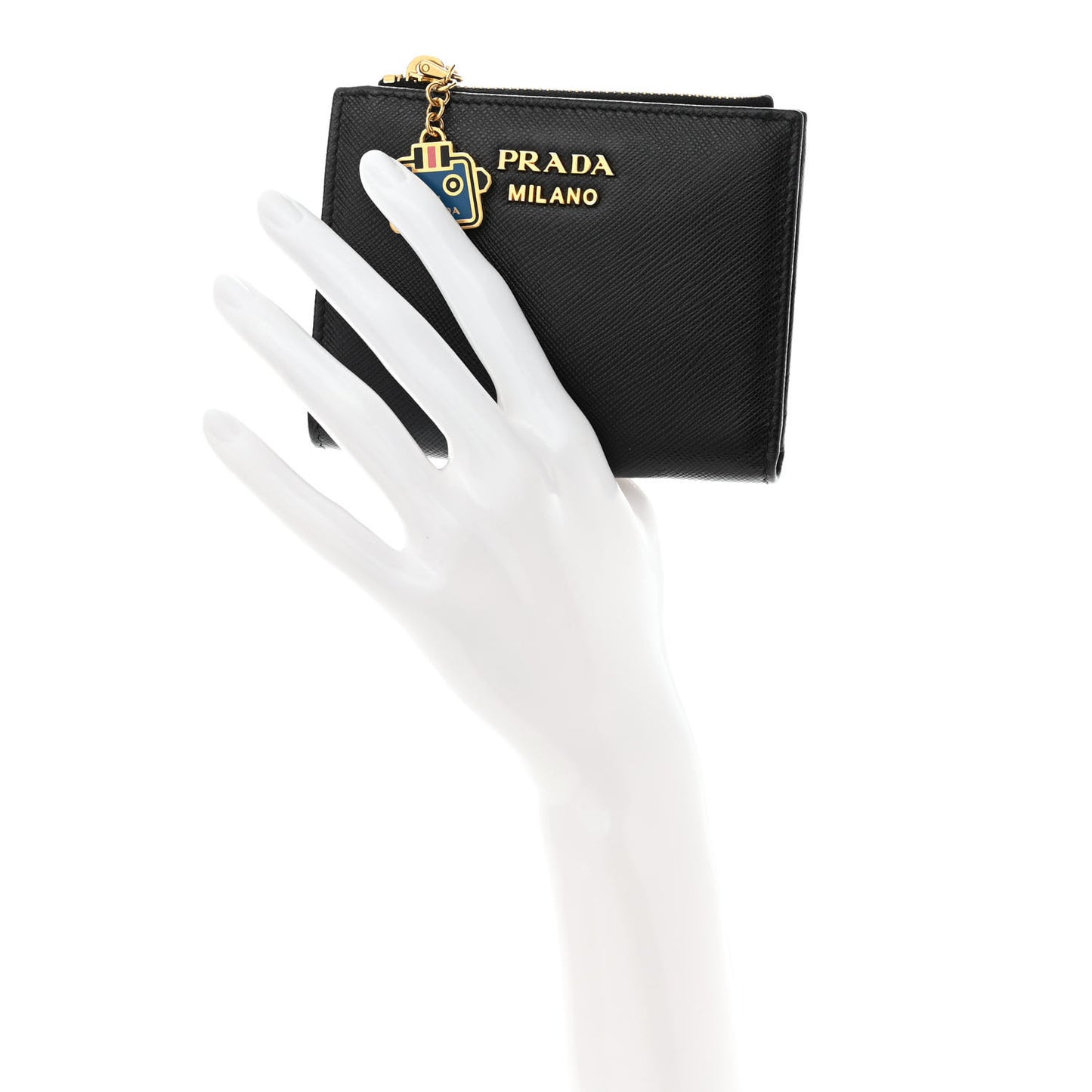 Saffiano Robot Compact Wallet Black