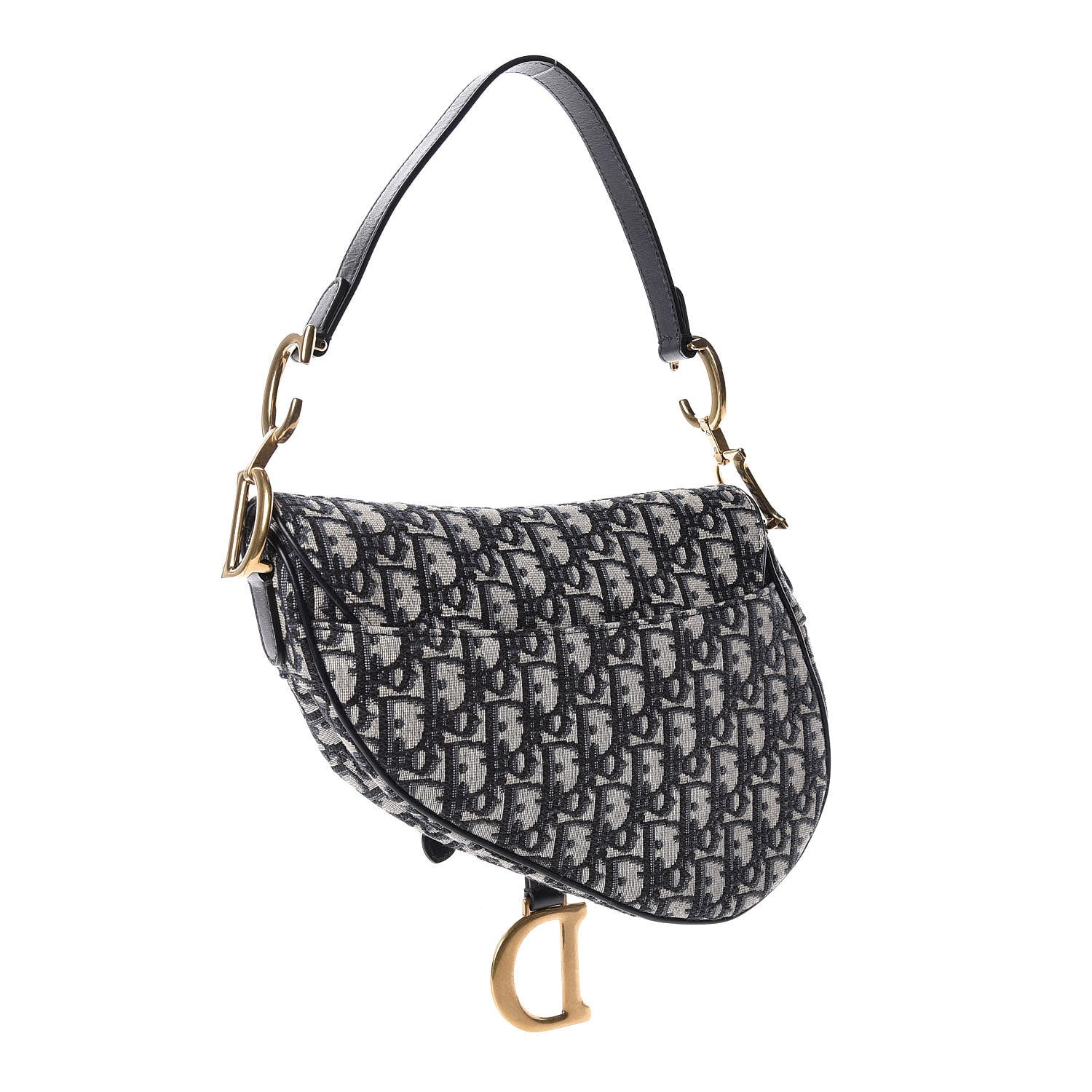 Christian Dior Oblique Saddle Bag Blue 3 of 7