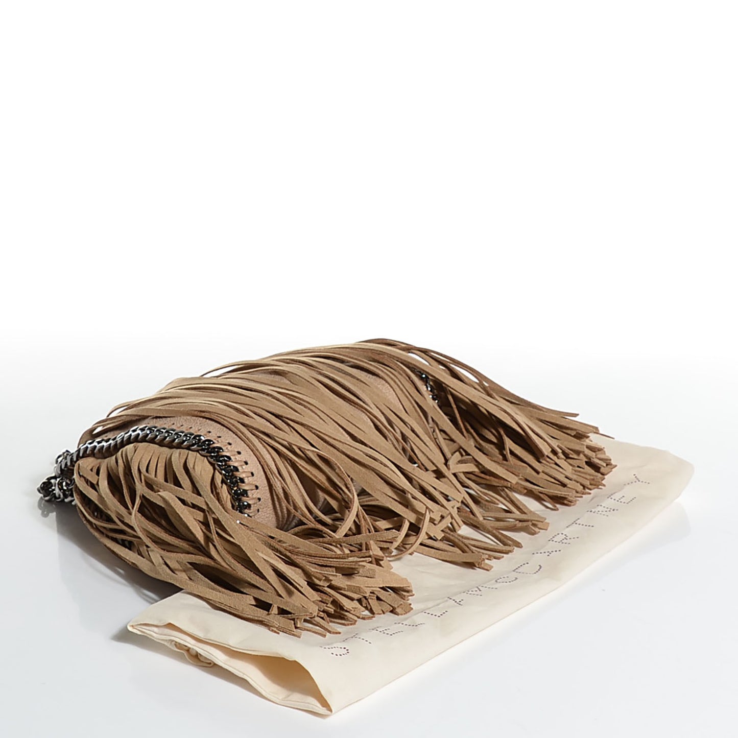 Shaggy Deer Fringe Tiny Falabella Fold Over Tote Gold