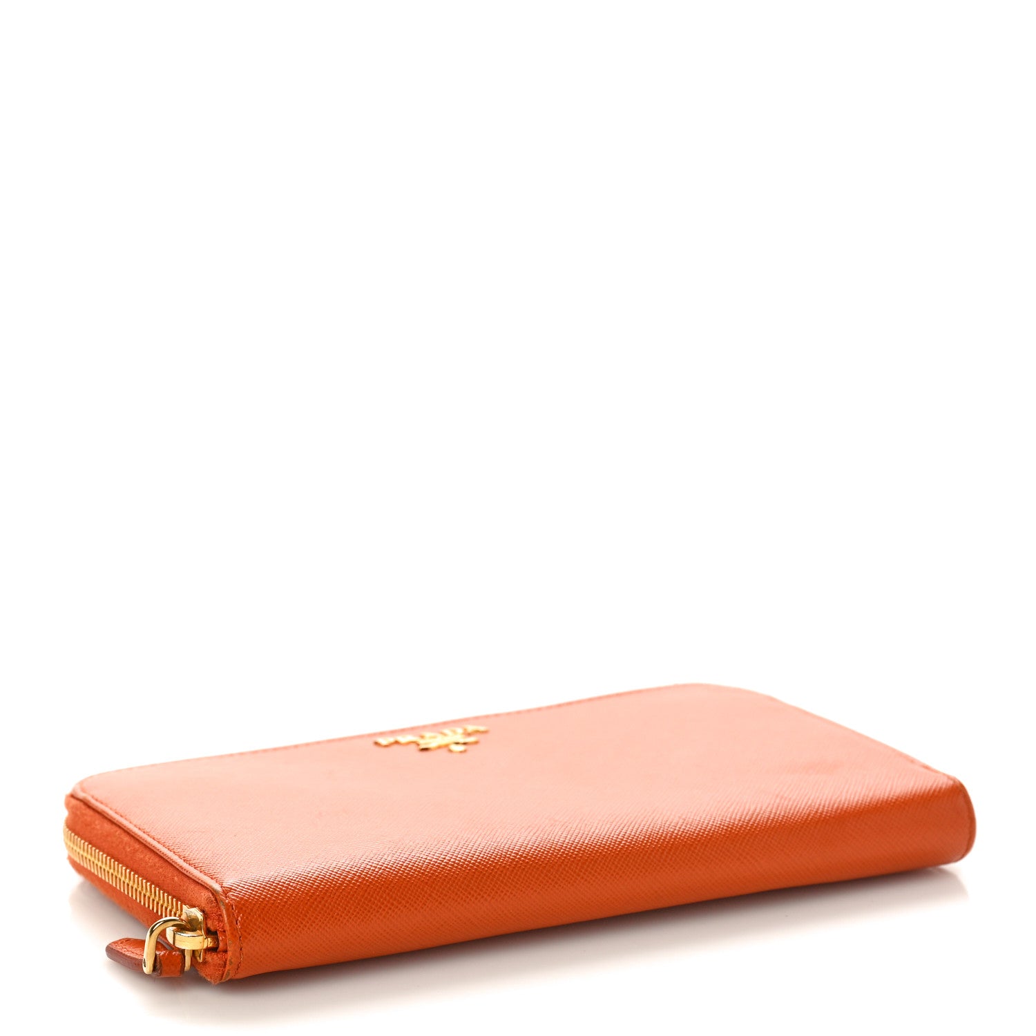 Prada Saffiano Metal Zip Around Wallet Rame 4 of 10