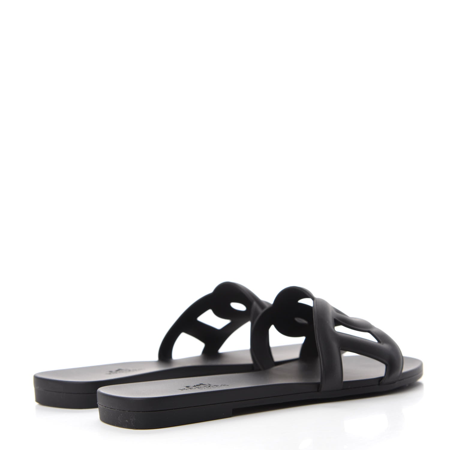 Hermes Rubber Aloha Sandals 35 Black 4 of 9