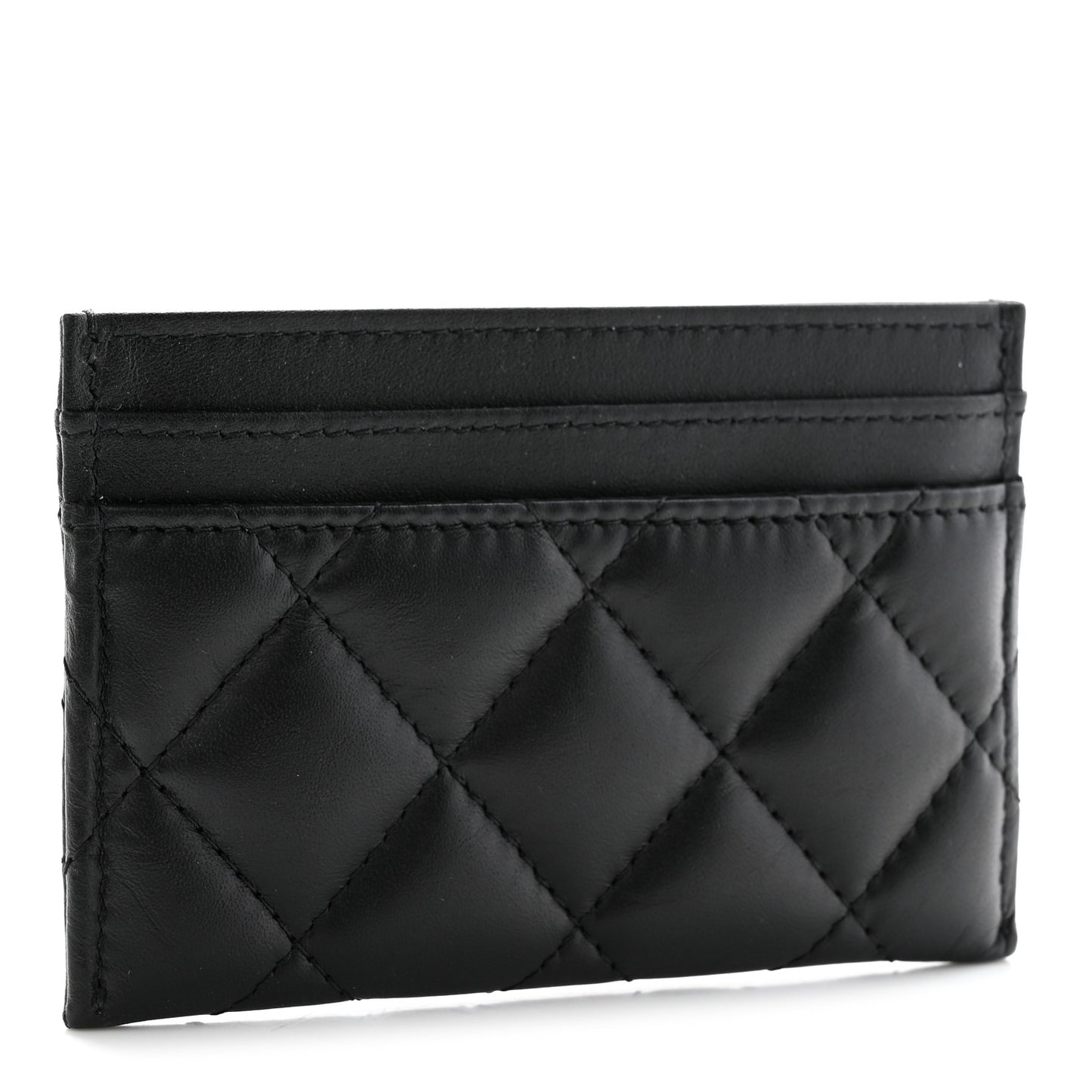 Aged Calfskin Quilted Lucky Charms Reissue Card Holder Black