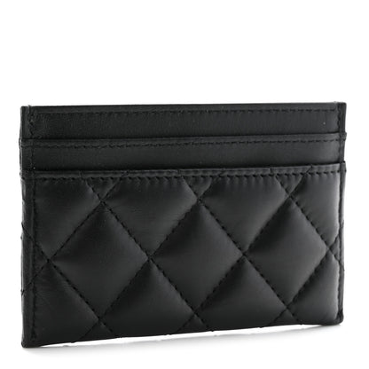 Chanel Aged Calfskin Quilted Lucky Charms Reissue Card Holder Black 6 of 17