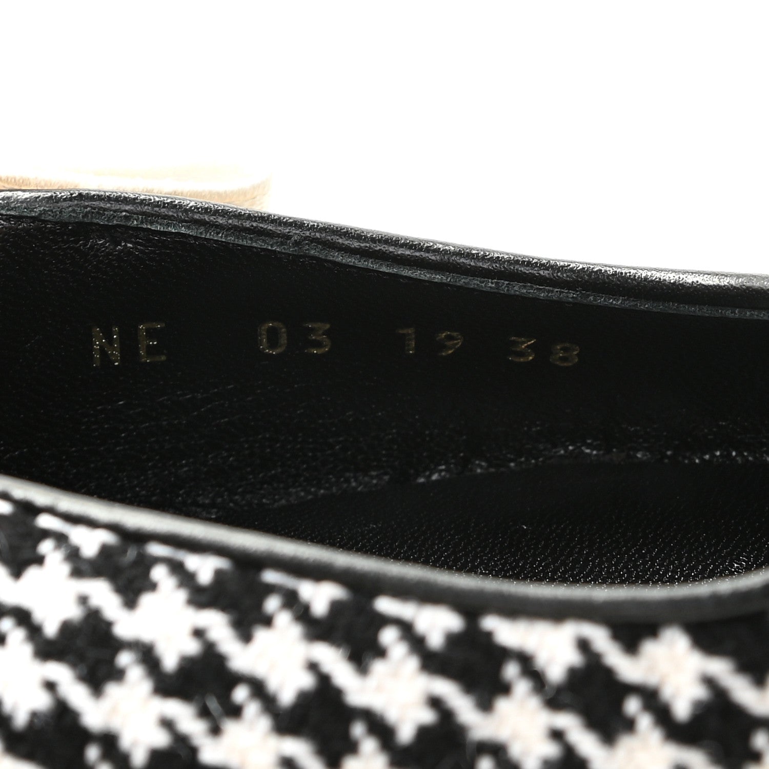 Christian Dior Wool Ribbon Houndstooth J'Adior Slingback Ballet Flats 38 Black White 8 of 14