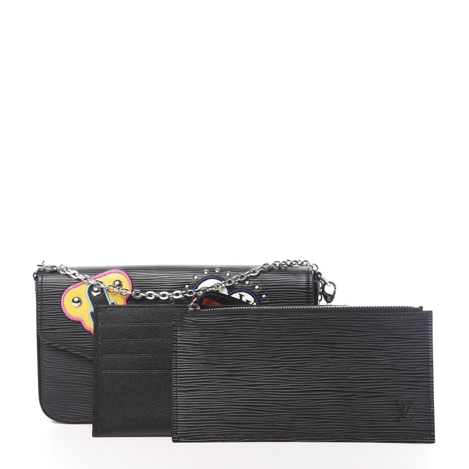 Louis Vuitton Epi LV Stories Pochette Felicie Black 3 of 10