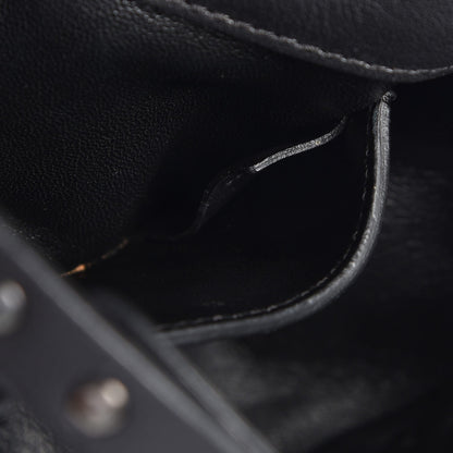 Valentino Garavani Vitello Mini Rockstud All Over Flap Saddle Crossbody Bag Black 7 of 8