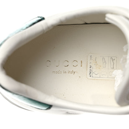 Gucci Calfskin Ayers Bee Embroidered Womens Ace Sneakers 37 White Green 8 of 9