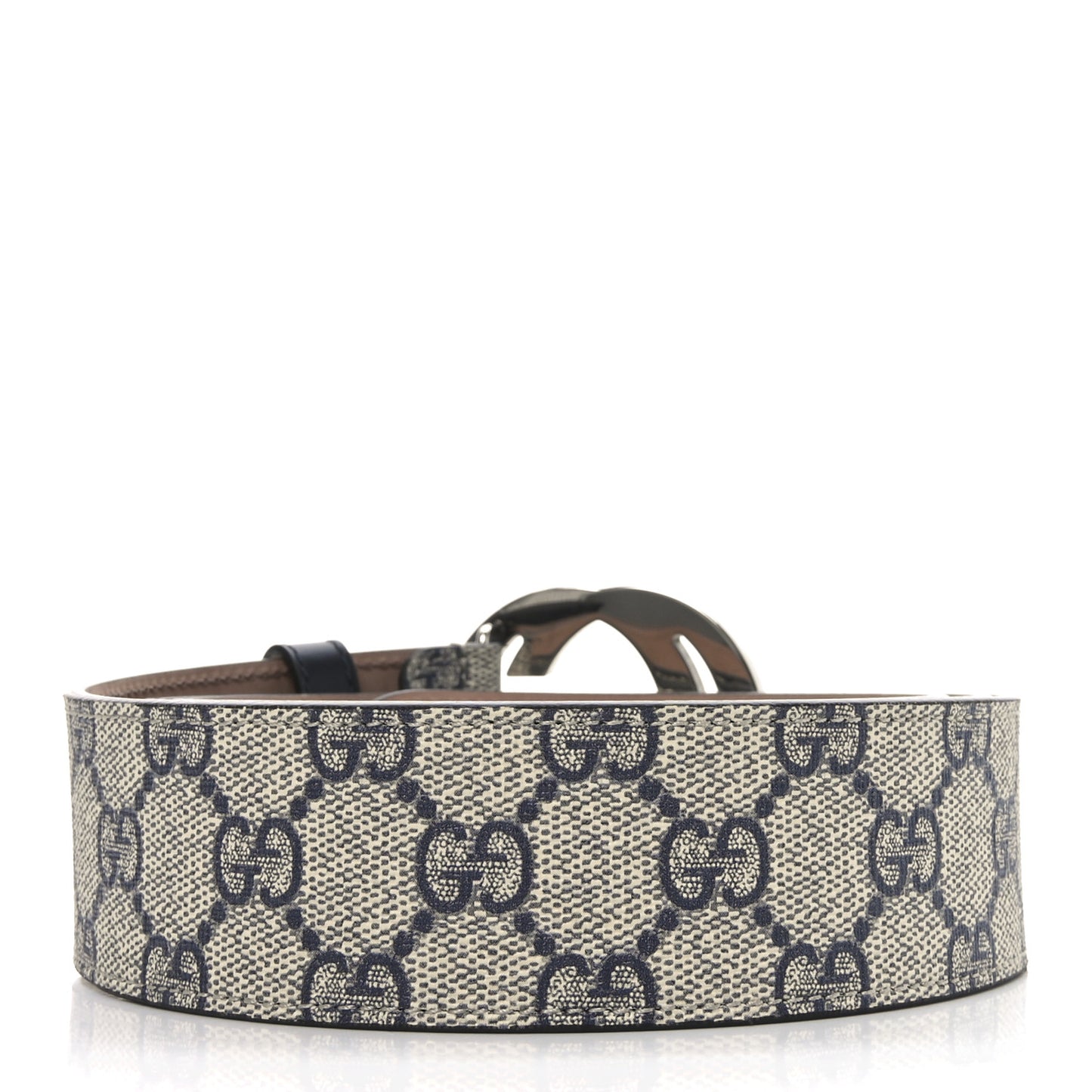 GG Supreme Monogram Selleria Calfskin Interlocking G 40mm Belt 115 46 Navy