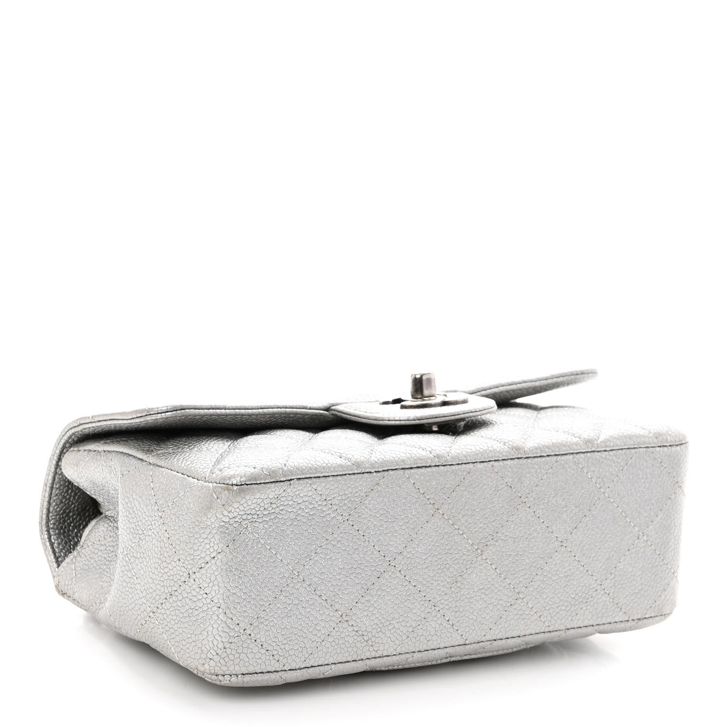 Chanel Metallic Caviar Quilted Mini Rectangular Flap Silver 3 of 11