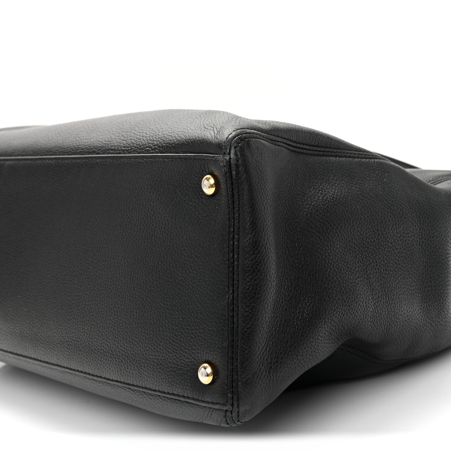 Calfskin Cerf Executive Shopper Tote Black