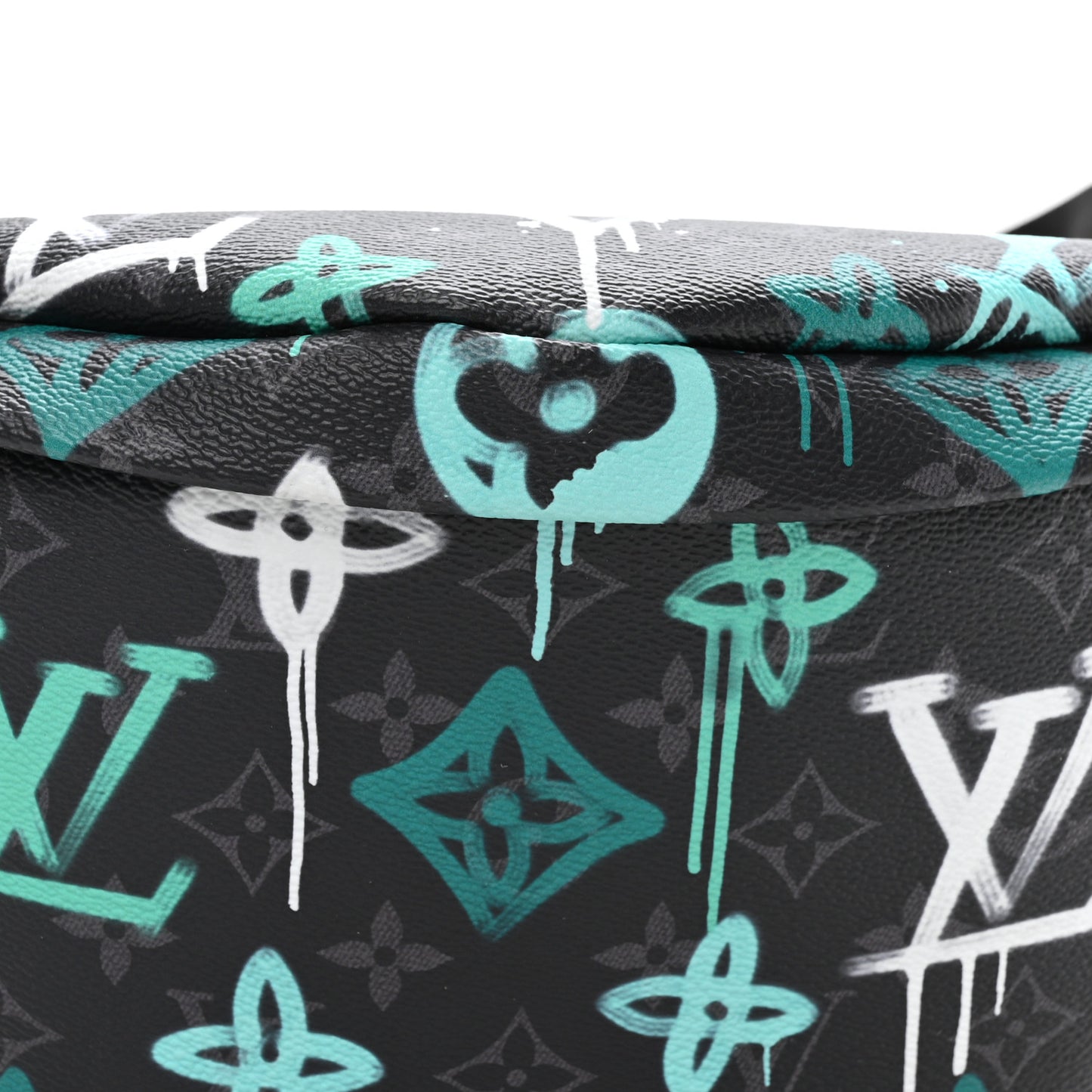 Monogram Eclipse LV Graffiti Discovery Bumbag Green Lights