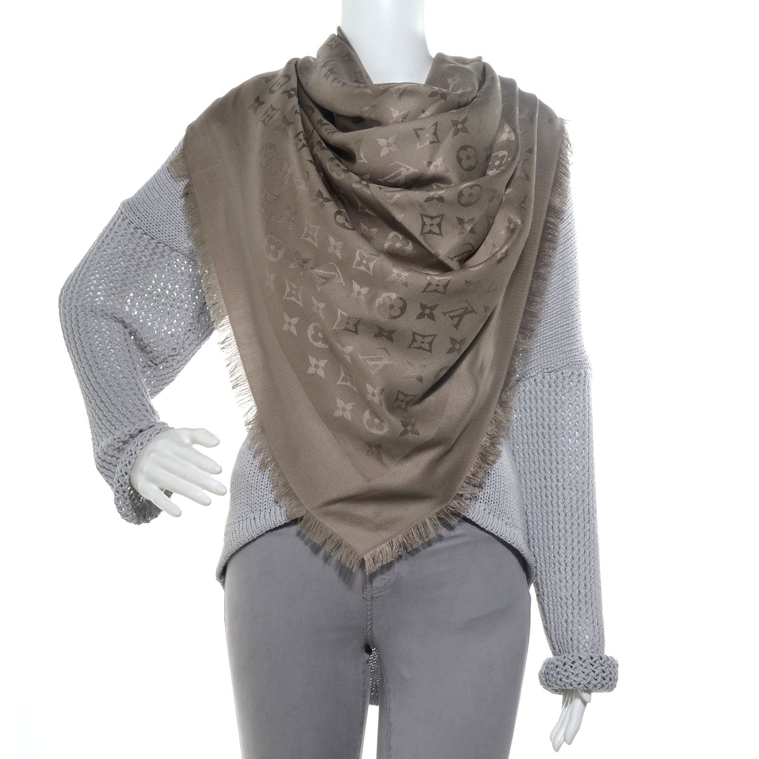 Louis Vuitton Silk Wool Monogram Shawl Verone 2 of 5