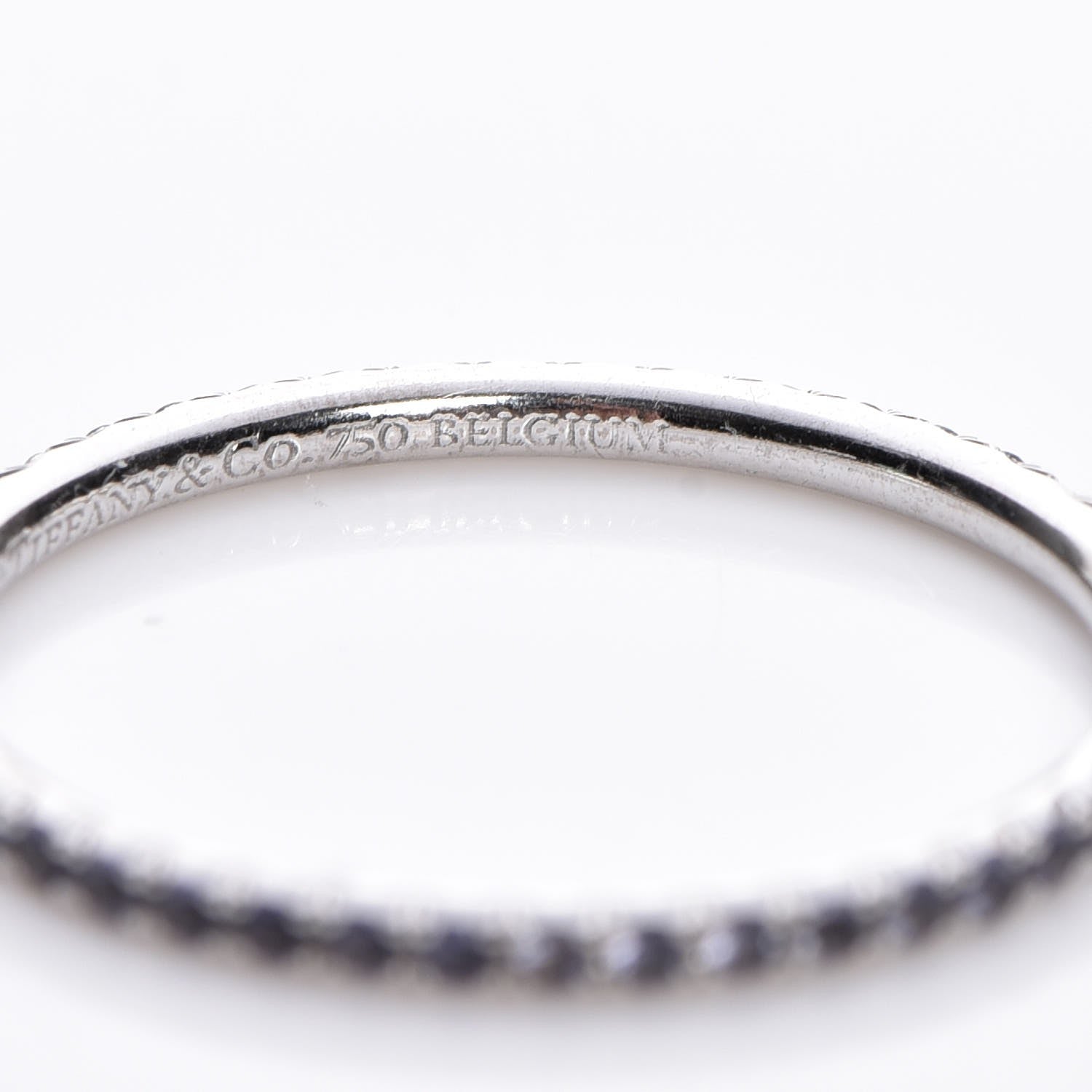 Tiffany 18K White Gold Iolite Metro Ring 7 4 of 6