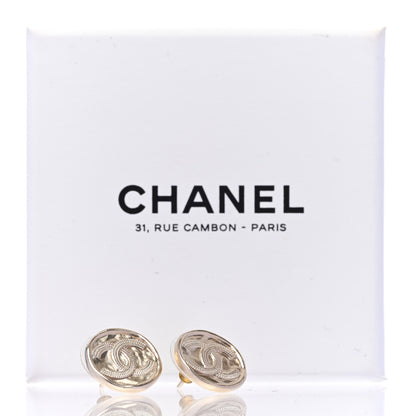 Chanel Metal Round CC Earrings Gold 5 of 5