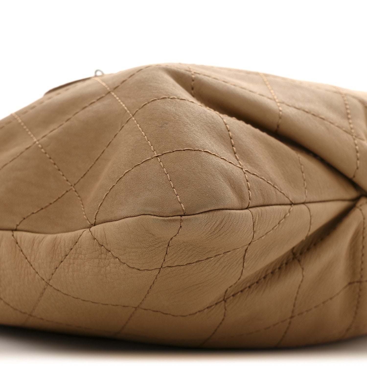 Chanel Calfskin Stitched Double Zip Hobo Beige 9 of 15