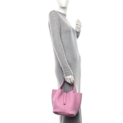 Hermes Taurillon Clemence Picotin Lock 22 MM Mauve Sylvestre 2 of 9