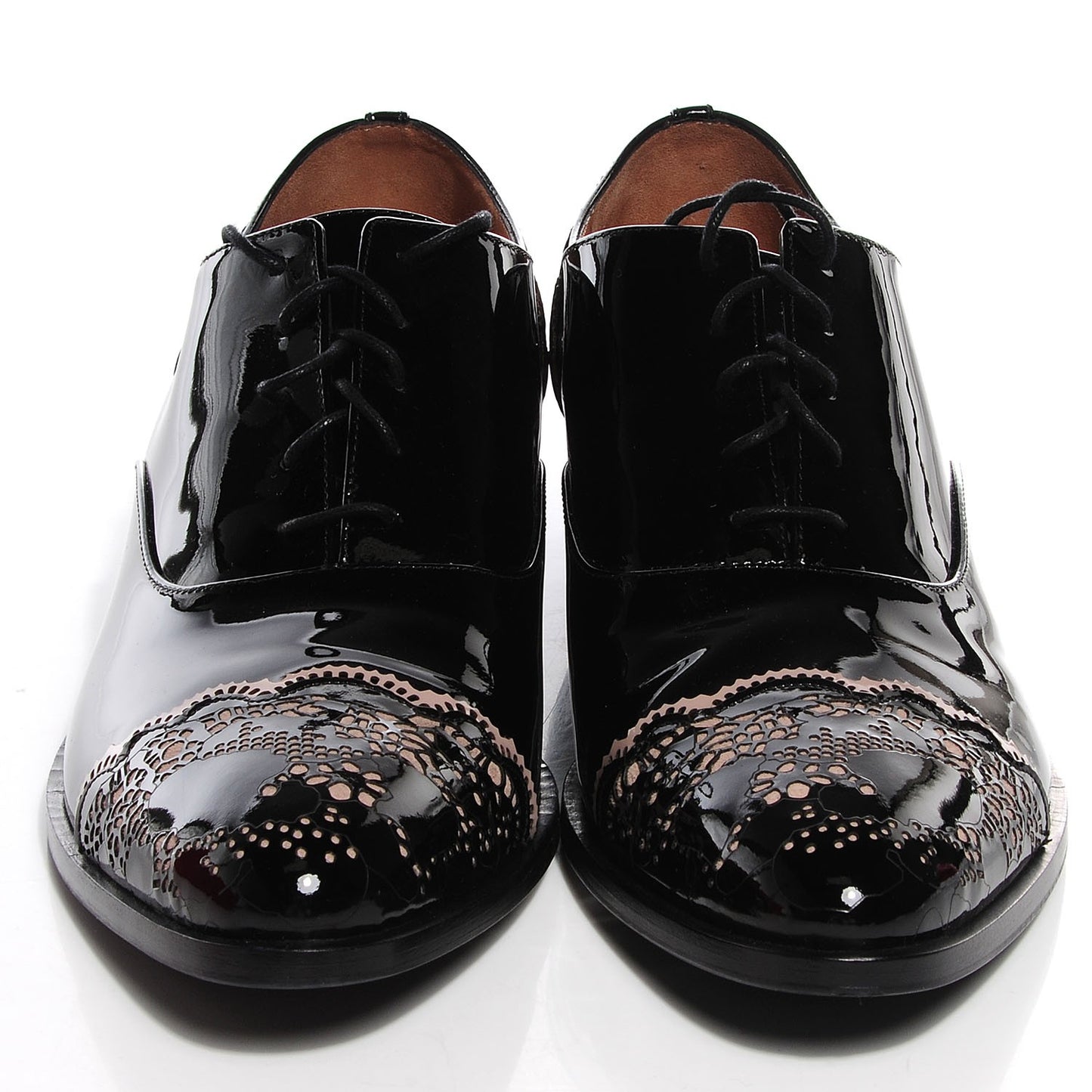Patent Lace Art Oxfords 40 Black