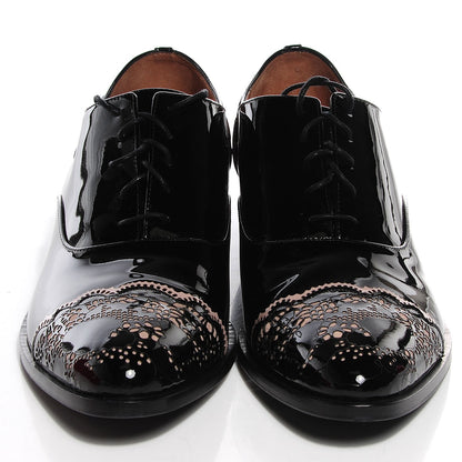 Valentino Garavani Patent Lace Art Oxfords 40 Black 2 of 7