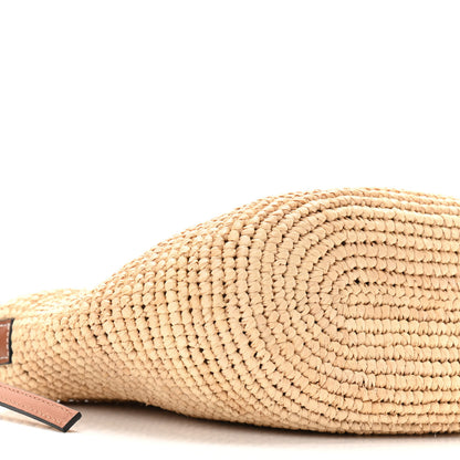 Loewe Calfskin Raffia Paulas Ibiza Pochette Bag Natural Tan 9 of 10