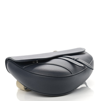 Christian Dior Grained Calfskin Kim Jones Saddle Bag Navy Blue 4 of 11