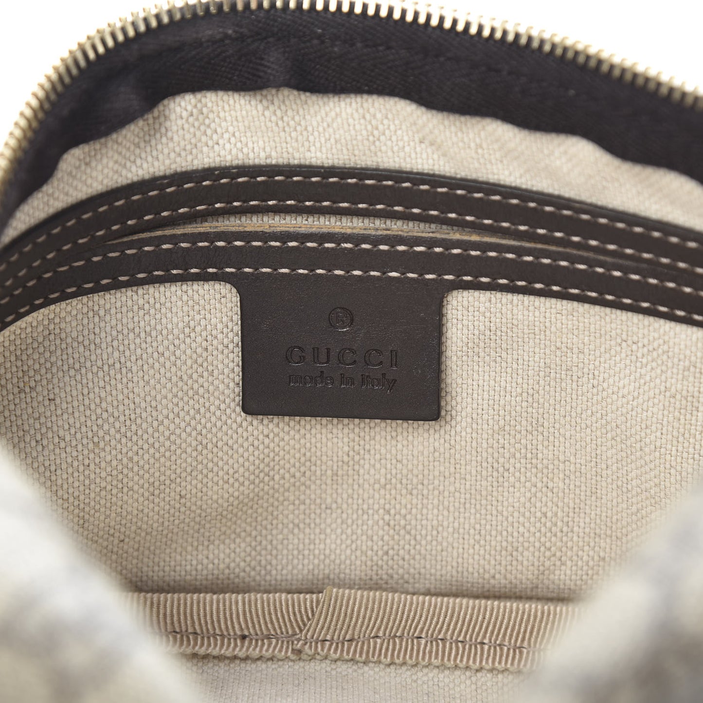GG Supreme Monogram Belt Bag Dark Brown