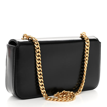 Celine Shiny Calfskin Triomphe Chain Shoulder Bag Black 3 of 10