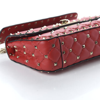 Valentino Garavani Lambskin Small Rockstud Spike Shoulder Bag Red 6 of 9