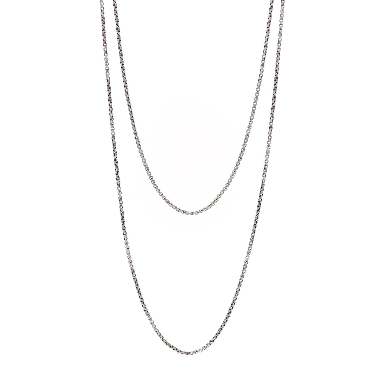 David Yurman Sterling Silver 14K Yellow Gold 2.7mm Box Chain Necklace 72" 1 of 5
