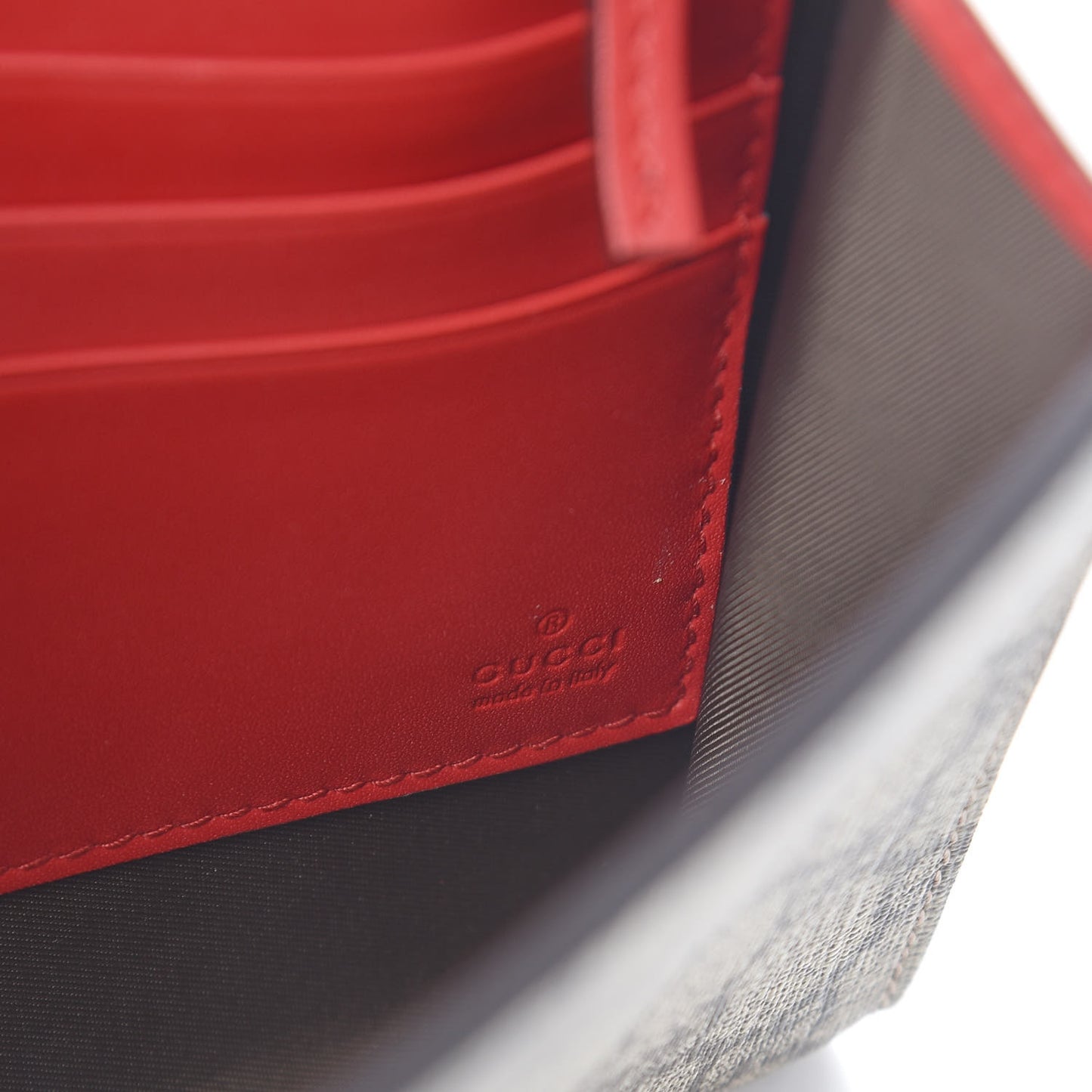 GG Supreme Monogram Mini Peony Pearly Clutch Red