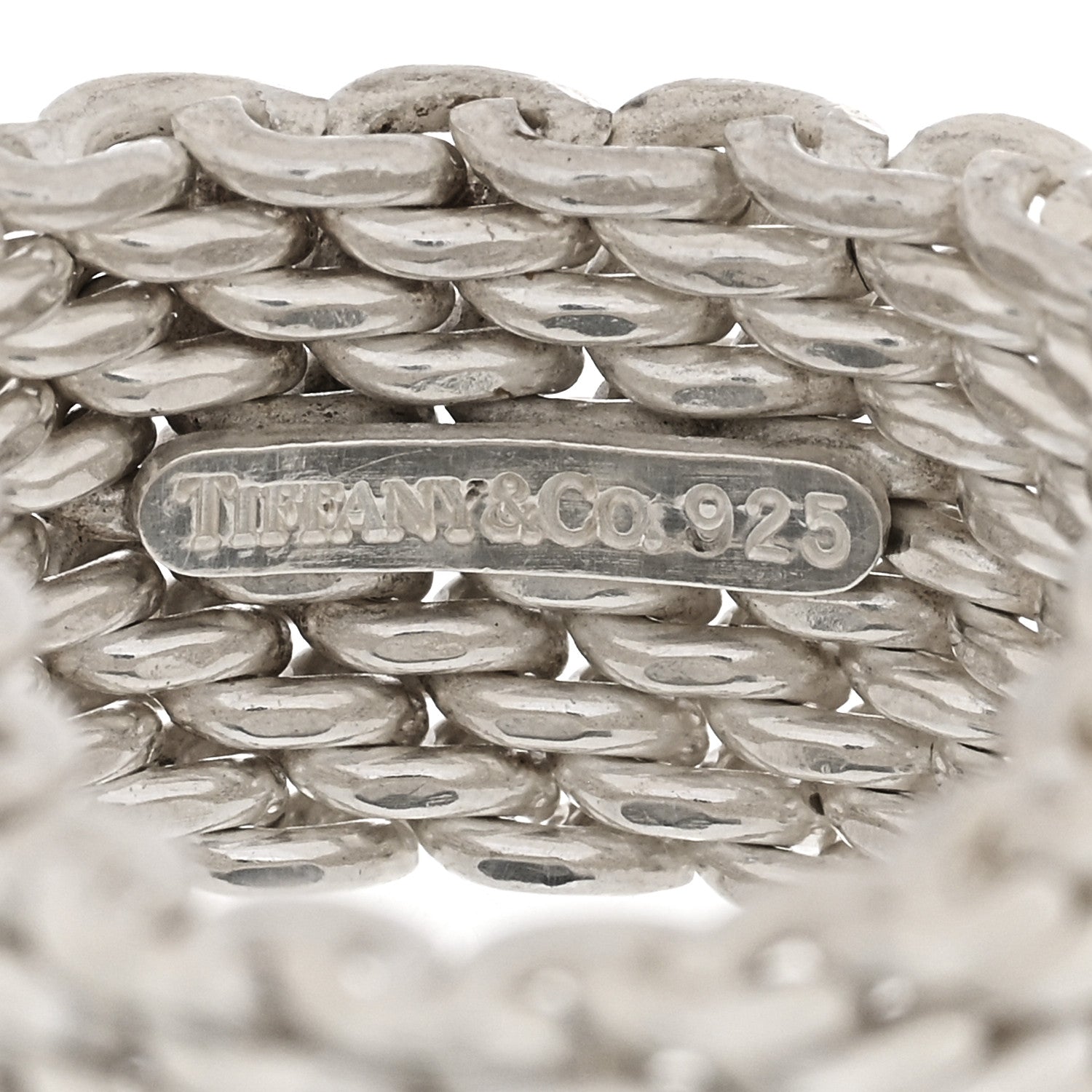 Tiffany Sterling Silver Somerset Mesh Ring 51 5.75 4 of 4