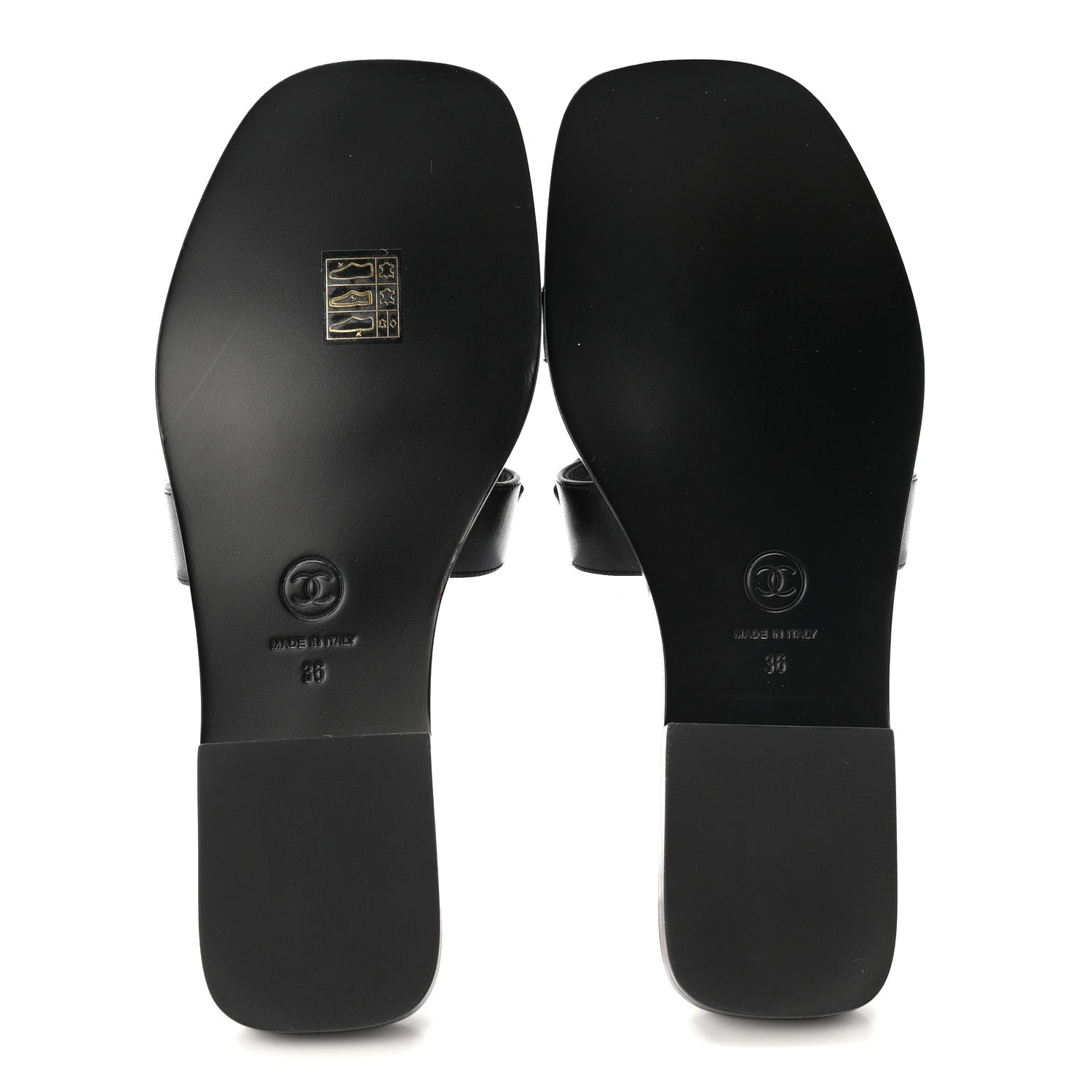 Chanel Lambskin CC Cut Out Mules Sandals 36 Black 6 of 10