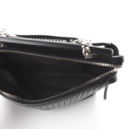 Fendi Shiny Nappa Trapuntata Chain Small DotCom Click Chain Satchel Black 4 of 9