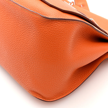 Hermes Taurillon Clemence Eclat Jypsiere 34 Orange Moutarde 10 of 10