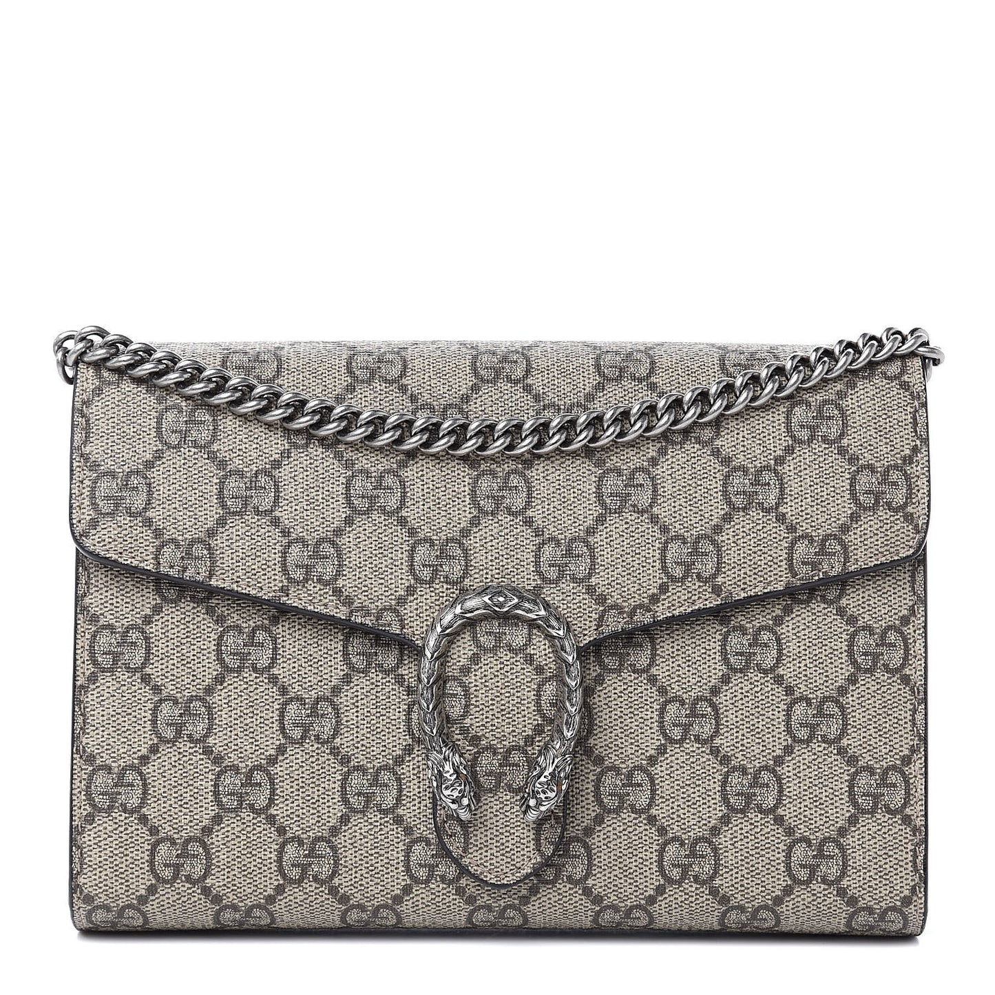 GG Supreme Monogram Mini Dionysus Chain Wallet Beige Taupe
