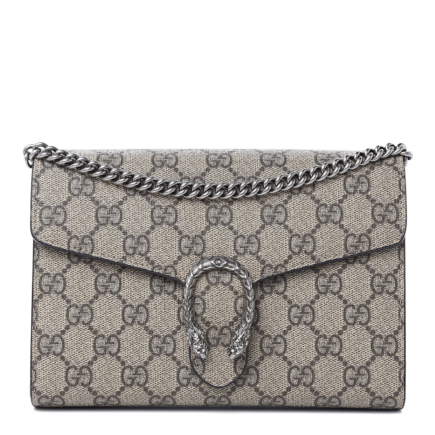 Gucci GG Supreme Monogram Mini Dionysus Chain Wallet Beige Taupe 1 of 12