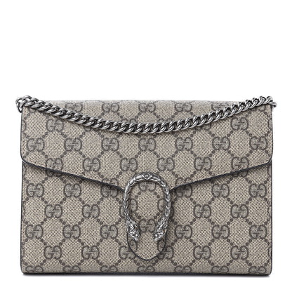 Gucci GG Supreme Monogram Mini Dionysus Chain Wallet Beige Taupe 1 of 12