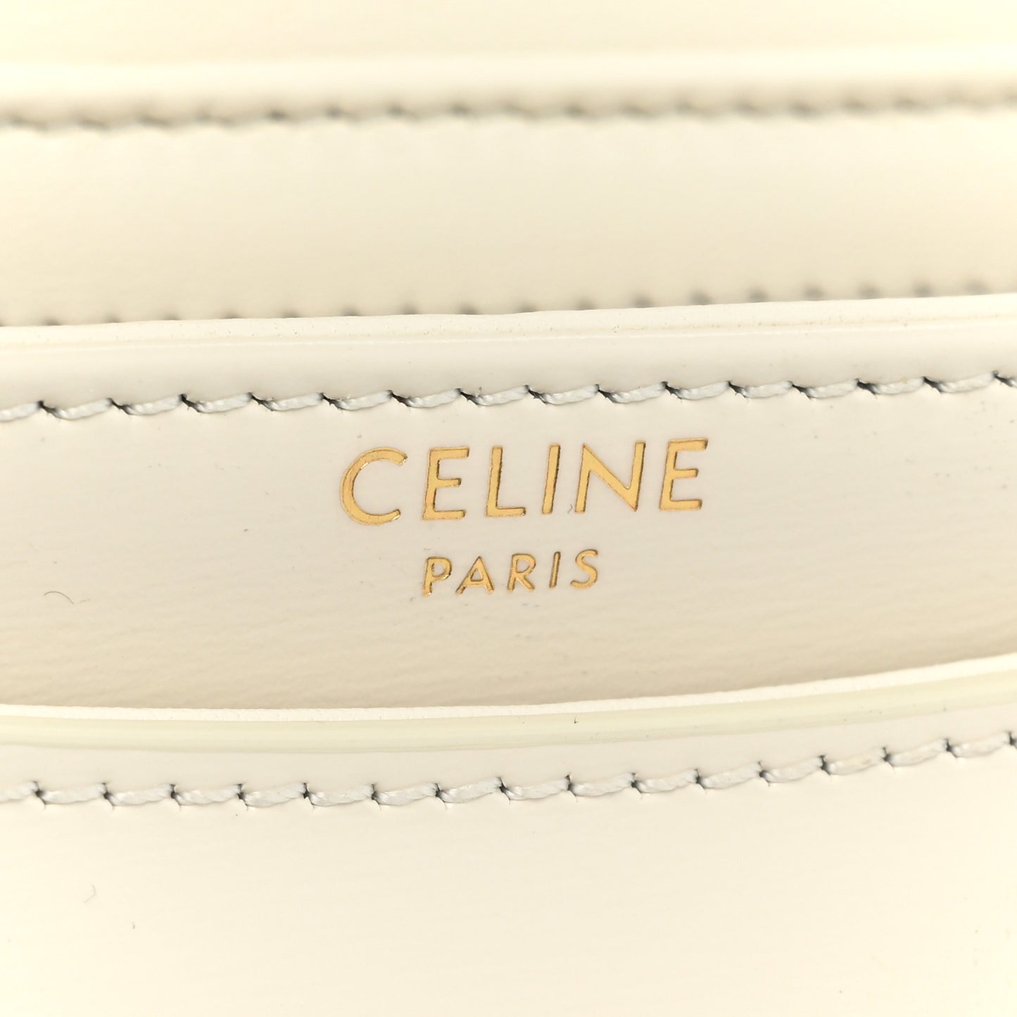 Shiny Calfskin Teen Besace Chain Triomphe White