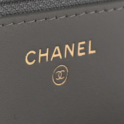 Chanel Lambskin Quilted Trendy CC Wallet On Chain WOC Grey 12 of 13