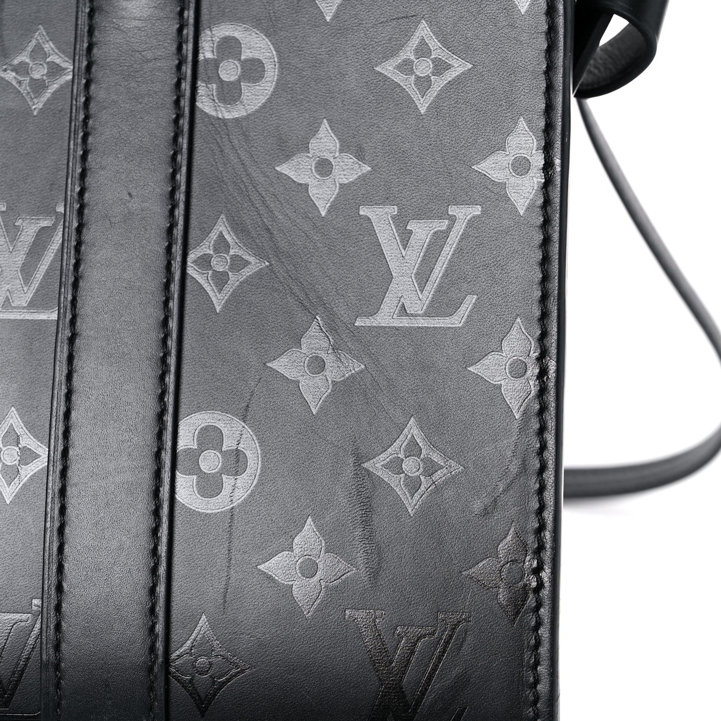 Monogram Cuir Plume Very Tote MM Black