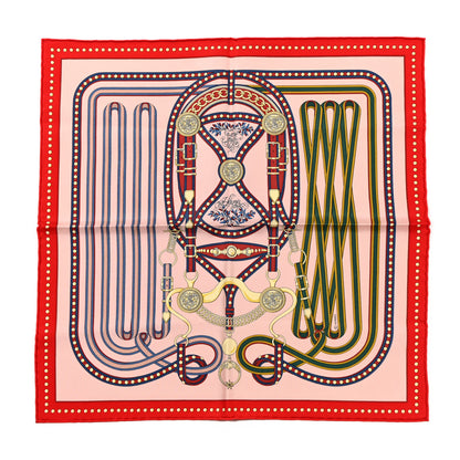Hermes Silk Carre Grand Tralala Scarf 45 Rouge Rose Poudre Vert 1 of 5