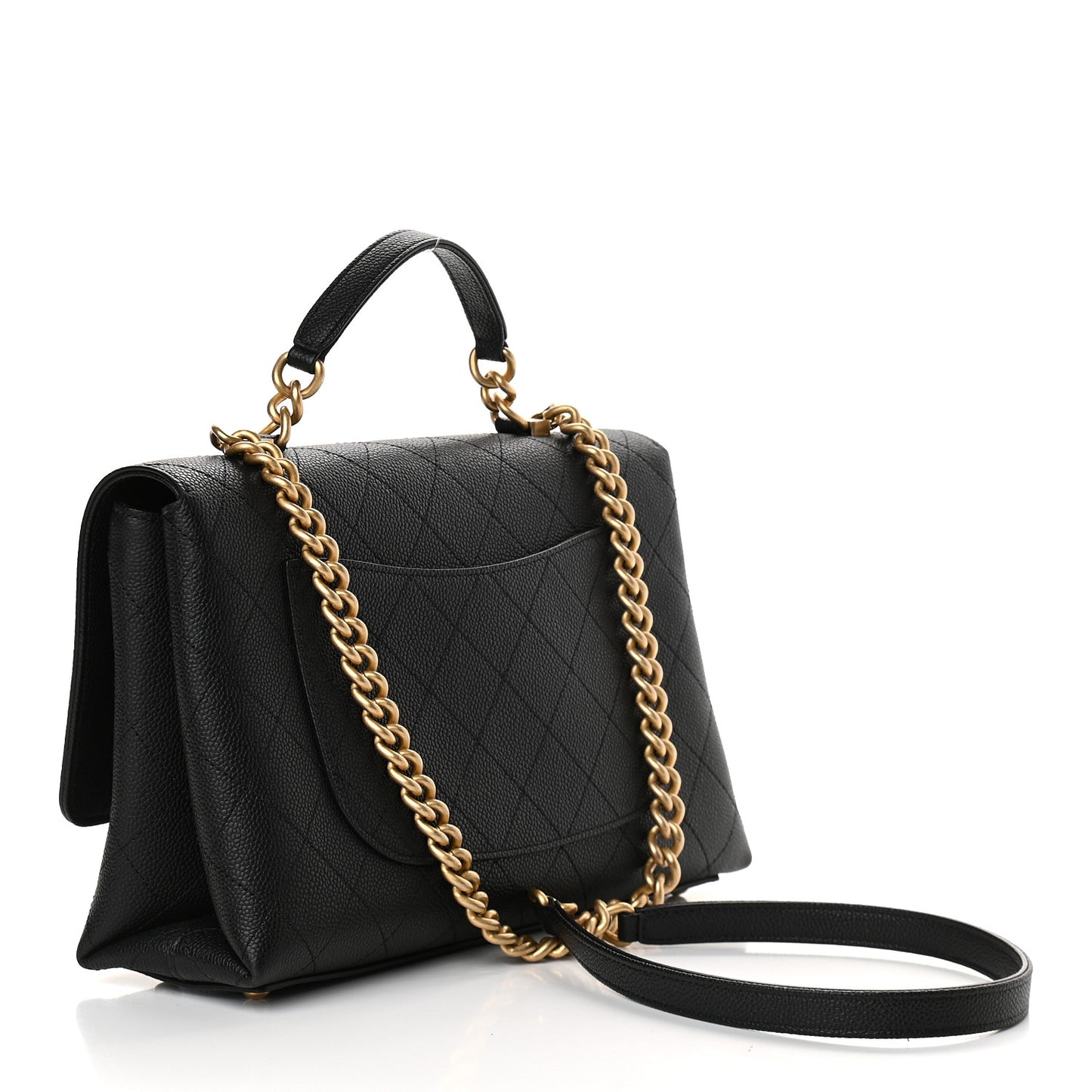 Caviar Stitched Large Flap Black