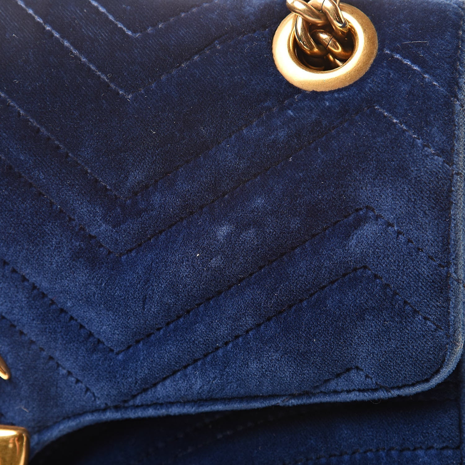 Gucci Velvet Matelasse Medium GG Marmont Shoulder Bag Cobalt Blue 23 of 23
