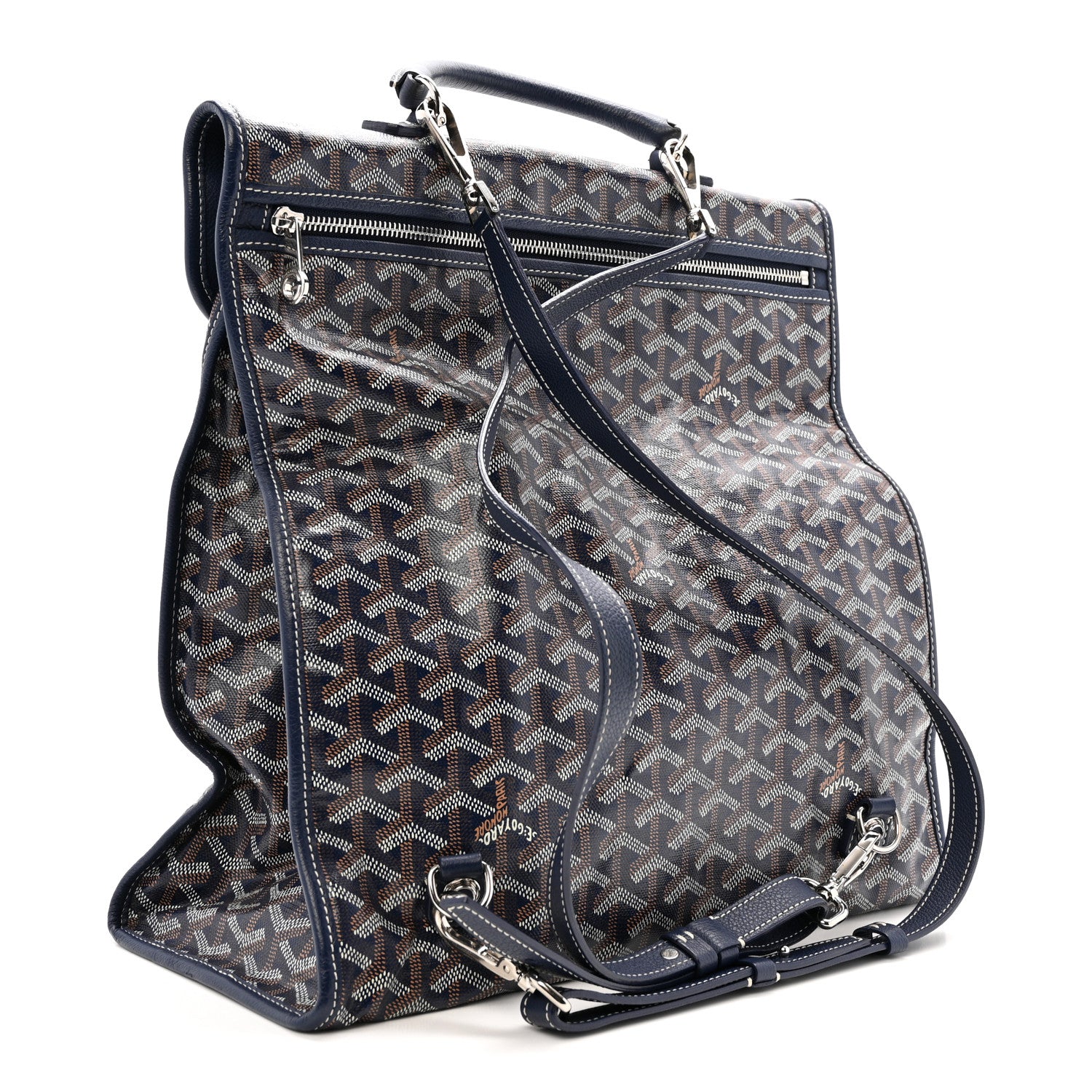 Goyard Goyardine Saint Leger Soft Briefcase Backpack Navy 3 of 12