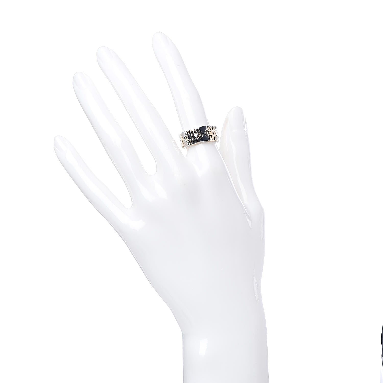 Bulgari Stainless Steel 18K Yellow Gold Parentesi Band Ring 50 5.25 2 of 4