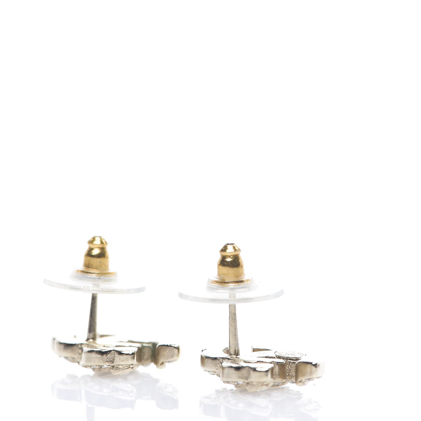 Crystal Baguette CC Earrings Gold