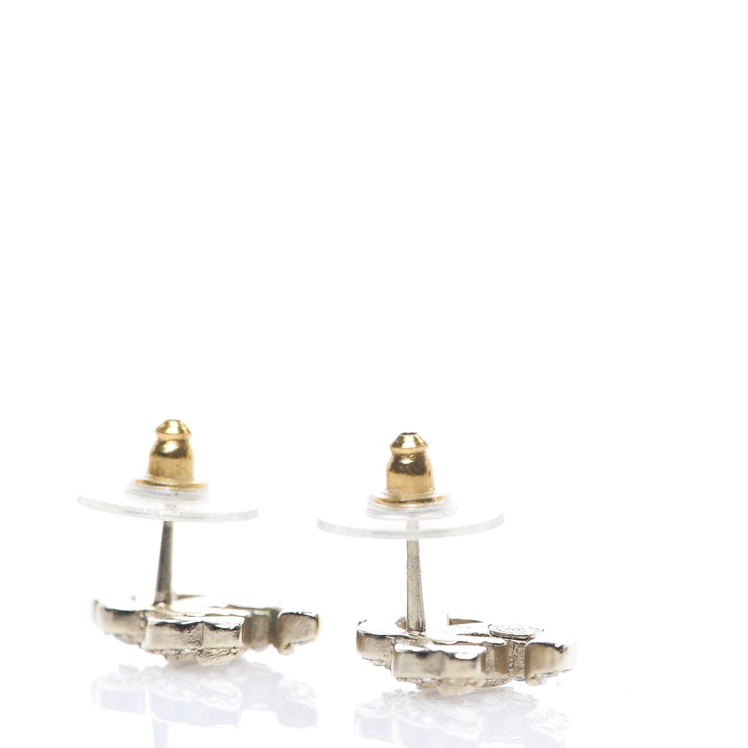 Chanel Crystal Baguette CC Earrings Gold 3 of 5