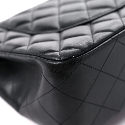 Chanel Lambskin Quilted Jumbo Double Flap Black 10 of 16